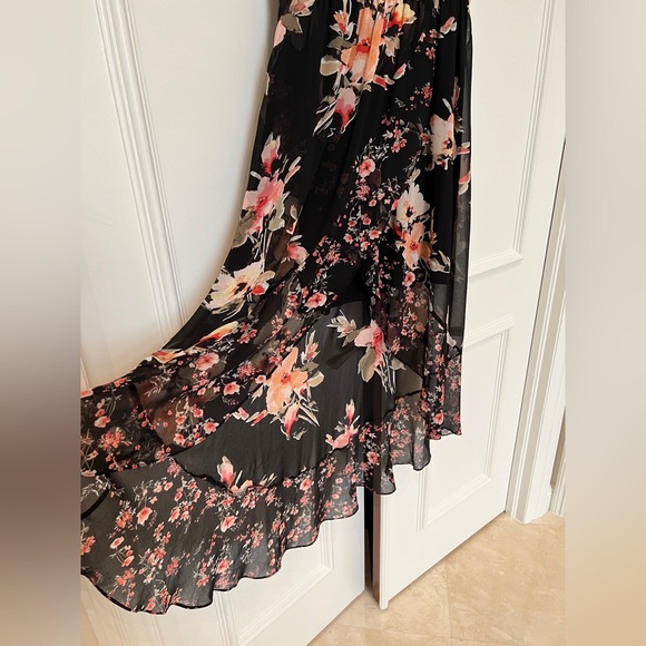 White House Black Market Black Print Neck Tie Day 2 Night Summer Evening - Picture 5 of 9